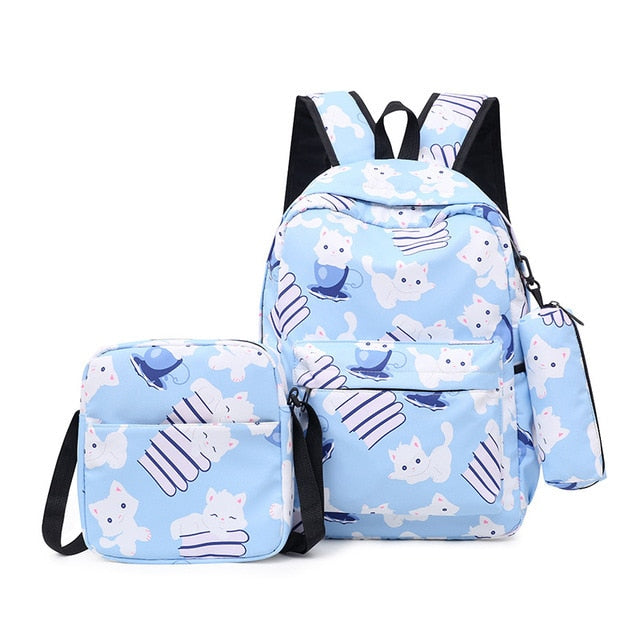 solvbao 3pcs/set Printing School Bags Backpacks Schoolbag Fashion Kids Lovely Backpack For Children Girls School bag Student Mochila sac