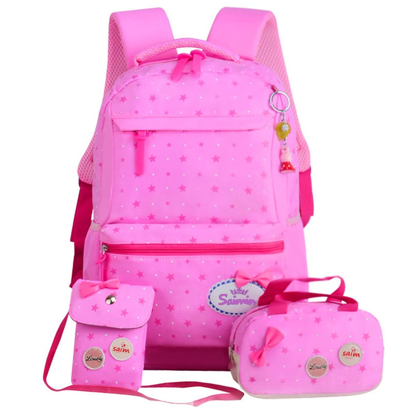 solvbao 3pcs/set Printing School Bags Backpacks Schoolbag Fashion Kids Lovely Backpack For Children Girls School bag Student Mochila sac