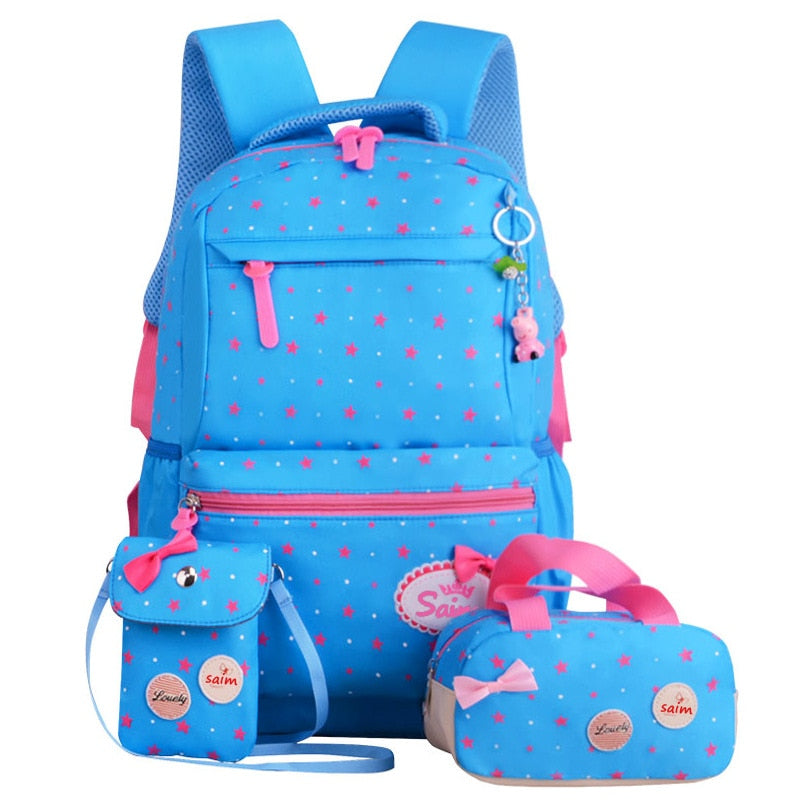 solvbao 3pcs/set Printing School Bags Backpacks Schoolbag Fashion Kids Lovely Backpack For Children Girls School bag Student Mochila sac