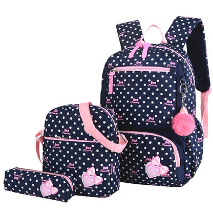 solvbao 3pcs/set Printing School Bags Backpacks Schoolbag Fashion Kids Lovely Backpack For Children Girls School bag Student Mochila sac