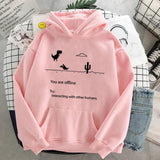 Solvbao Autumn New Harajuku Kpop Women's Retro Hoodie Dinosaur Long Sleeve Top Tee Fashion Casual Sports Shirt Ladies Clothing Hoodie