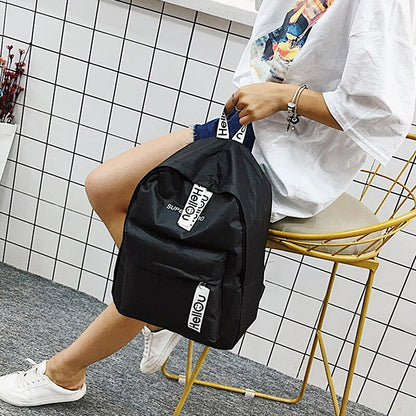 solvbao  Buckle Badge Women's Backpack Candy Color Fashion Cute Schoolbag Shoulder Student Bag Teenage Girl College School Backpacks