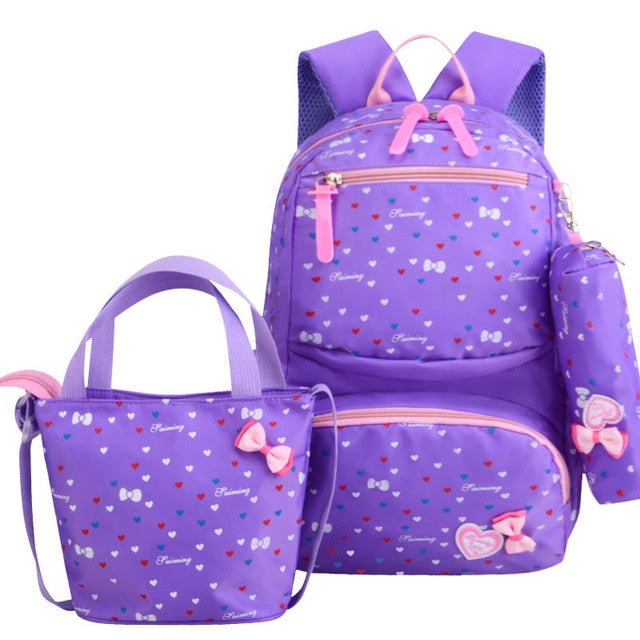 solvbao 3pcs/set Printing School Bags Backpacks Schoolbag Fashion Kids Lovely Backpack For Children Girls School bag Student Mochila sac