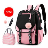 solvbao Teen Girl School Backpack with USB Charging Port 15.6 Inch Laptop Bag Water Resistant Nylon School Bookbag New