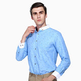 Solvbao Men's Long Sleeve Printed Casual Shirt Fashion Trun-down Collar Wedding Party Shirts Soft Hawaiian Holiday Summer Shirt