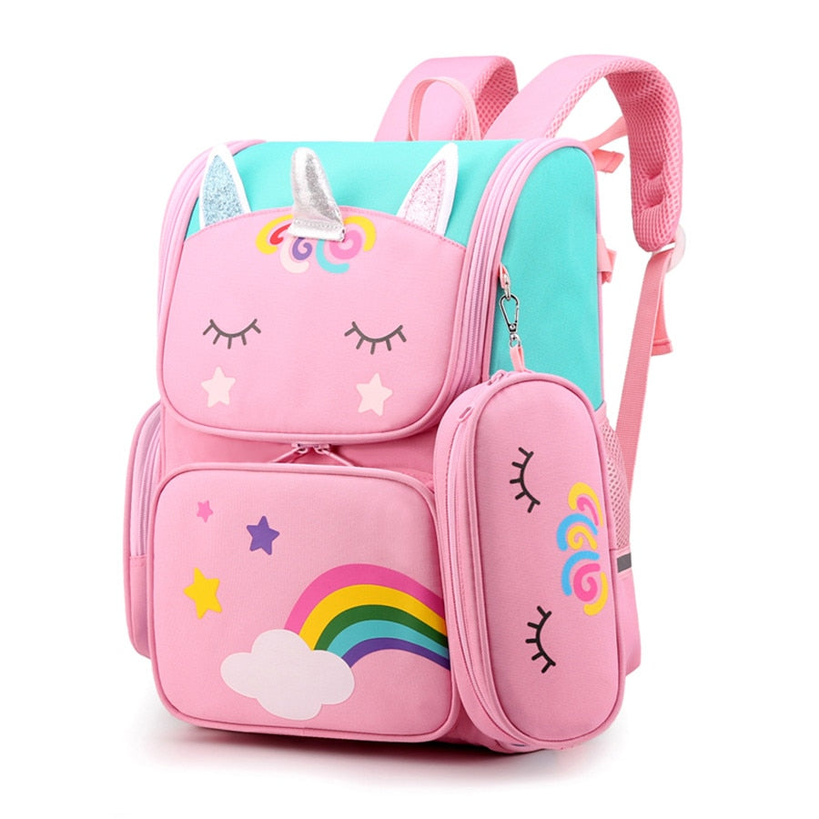 solvbao Cartoon 3D Creative Unicorn Children School Bags Girls Sweet Kids School Backpack Lightweight Waterproof Primary Schoolbags Big