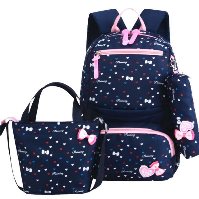 solvbao 3pcs/set Printing School Bags Backpacks Schoolbag Fashion Kids Lovely Backpack For Children Girls School bag Student Mochila sac