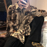 Solvbao New Beach Hawaiian Shirt for Men Long Sleeve Casual Loose Harajuku Floral Print Blouse Button Up Mens Shirts Streetwear