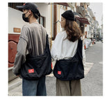 solvbao - New Chest Bag Men Functional Vest Korea Harajuku Street Style Large Capacity Crossbody Bag for Women Black Cotten Messenger Bag