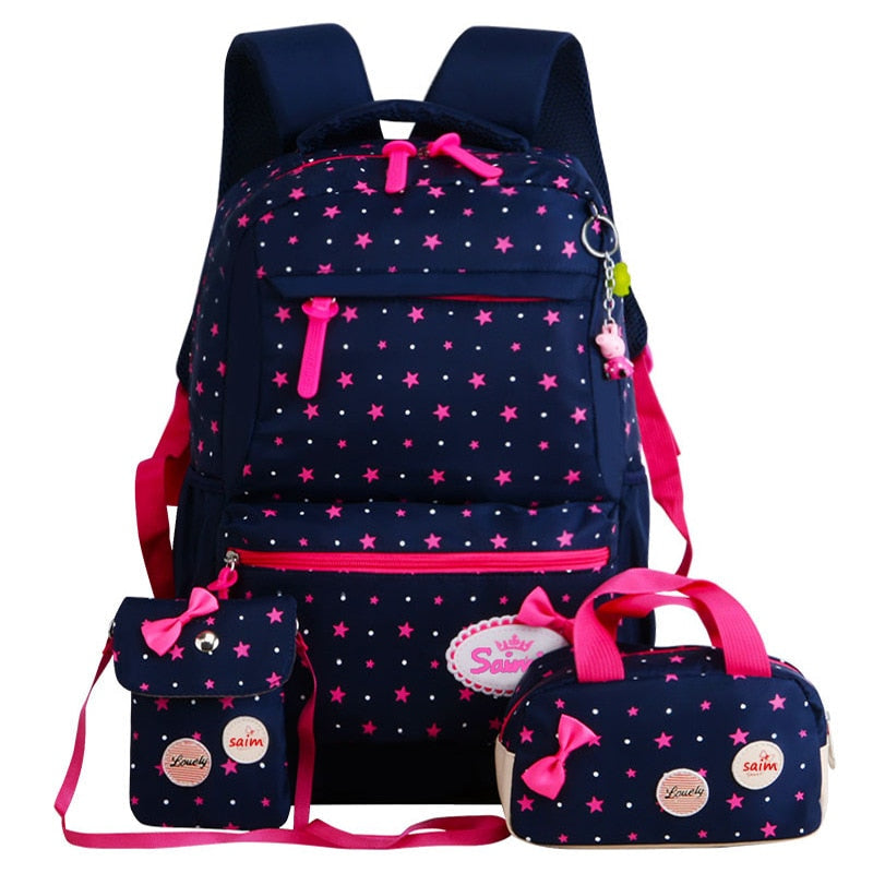 solvbao 3pcs/set Printing School Bags Backpacks Schoolbag Fashion Kids Lovely Backpack For Children Girls School bag Student Mochila sac