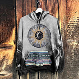 Solvbao New Casual Warm Pullover Tops Fashion Totem Printing Hooded Sweatshirt Autumn Winter Casual Long Sleeve Loose Hoodies Streetwear