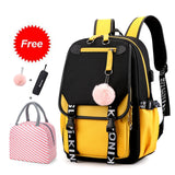 solvbao Teen Girl School Backpack with USB Charging Port 15.6 Inch Laptop Bag Water Resistant Nylon School Bookbag New