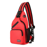 solvbao - Fashion Women Oxford Cloth Chest Bag Solid Color Shoulder Crossbody Bag Women Men Casual Sport Travel Large Capacity Backpack