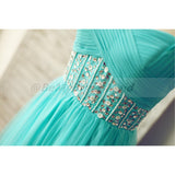 Solvbao Mint Blue Chiffon and Tulle Beaded Handmade Formal Dress, Prom Dresses