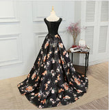 solvbao Black Floral Prom Gown, Prom Dress , Party Dresses for Sale