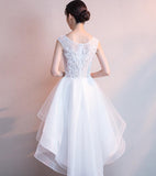 solvbao White High Low Graduation Dress , Tulle and Lace Party Dresses