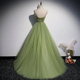 Solvbao Lovely  Green Tulle Prom Dress , Long Green Evening Party Dresses Sweet 16 Dresses