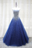 solvbao Gorgeous Sparkle Blue Sweet 16 Dress, Handmade Beaded Formal Gown, Junior Prom Dress