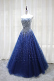 solvbao Gorgeous Sparkle Blue Sweet 16 Dress, Handmade Beaded Formal Gown, Junior Prom Dress