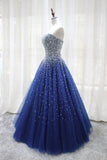 solvbao Gorgeous Sparkle Blue Sweet 16 Dress, Handmade Beaded Formal Gown, Junior Prom Dress