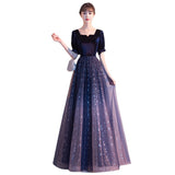 SOLVBAO Evening Dress for Women  New Starry Sky Elegant Fairy Banquet Dress Choir Host Performance Costume Wholesale