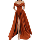 SOLVBAO Dress  New European and American Foreign Trade Cross-Border Party Evening Dress off-Shoulder Satin Long Overseas Dress Summer