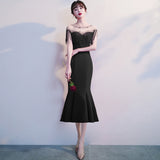 SOLVBAO Black Evening Dress  New Elegant Socialite Engagement Dress Award Ceremony Host Banquet Dress Summer