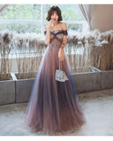 Solvbao Unique Gradient Sweetheart Long Formal Dress, Off Shoulder Eevning Dress Prom Dress