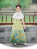 SOLVBAO Hanfu Girls' Summer Chinese Style High-End Super Fairy Horse-Face Skirt Ancient Style Girl Tang Suit National Style Chinese Style Horse-Face Skirt