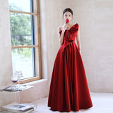 SOLVBAO Black Evening Dress New  New Satin Dress Texture Western Style Company Annual Meeting Graduation Dress Summer