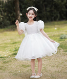 Birthday Banquet Princess Dress Girls Evening Dress High-End Children's Children's Small Host's Dress Costume for Piano Performance Summer