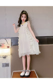 SOLVBAO Girls Dress  Summer New Style Western Style Medium and Big Children Temperament Fairy Skirt Girls Ruffled Princess Dress Fashion