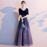 SOLVBAO Evening Dress for Women  New Starry Sky Elegant Fairy Banquet Dress Choir Host Performance Costume Wholesale