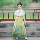 SOLVBAO Hanfu Girls' Summer Chinese Style High-End Super Fairy Horse-Face Skirt Ancient Style Girl Tang Suit National Style Chinese Style Horse-Face Skirt