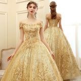 SOLVBAO Golden Evening Dress for Women  New Elegant Stage Performance Pettiskirt Long Host Company Annual Meeting Dress