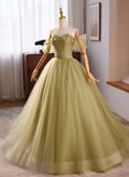 Solvbao Light Green Sweetheart Tulle Long Formal Dress, Light Green Prom Dress Party Dress