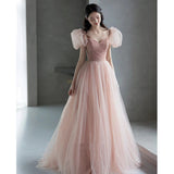 SOLVBAO Pink Evening Dress Art Exam  Summer New Banquet Toast Dress Engagement Dress Host Annual Meeting Dress