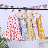 SOLVBAO New Girls Noil Poplin Dress  Summer Fashionable Floral Princess Dress Children Baby Thin Halter Skirt