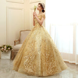 SOLVBAO Golden Evening Dress for Women  New Elegant Stage Performance Pettiskirt Long Host Company Annual Meeting Dress