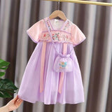 SOLVBAO Hanfu Girls Summer Dress  New Ancient Costume Chinese Style Super Fairy Dress Children's Ancient Tang Suit Summer