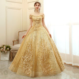 SOLVBAO Golden Evening Dress for Women  New Elegant Stage Performance Pettiskirt Long Host Company Annual Meeting Dress