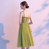 Solvbao Light Green Tulle Sweetheart Knee Length Party Dress, Green Homecoming Dress