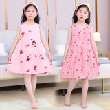 SOLVBAO Summer Child Girl Sleeveless Bourette Dress Princess Dress Vest Dress Summer Dress