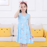 SOLVBAO Summer Child Girl Sleeveless Bourette Dress Princess Dress Vest Dress Summer Dress