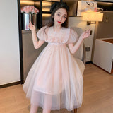 SOLVBAO Girls' Princess Dress Summer  New Big Children Girls' Fashionable Skirt Gauze Dress Tulle Tutu Children's 61 Dress