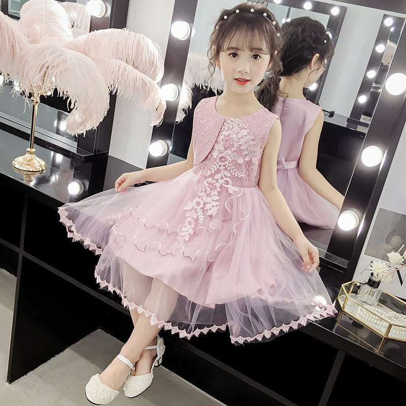 SOLVBAO Girls Dress  New Summer Clothes Children's Western Style Puff Gauze Skirt Summer Little Girl Mesh Princess Dress