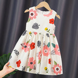 SOLVBAO Girls' Summer Dress Dress  New Children's Summer Sleeveless Cotton Dress Little Girl Fashionable Vest Princess Dress