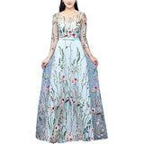 SOLVBAO Foreign Trade Wedding Dress    Long Embroidery Chiffon Dress Formal Dress Sexy Dress Dress