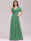 SOLVBAO European and American Evening Dress  New Style Fat Sister Bridesmaid Dress Wedding Annual Meeting Chiffon V-neck Banquet Long Dress