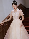 SOLVBAO Champagne Dress for Women  New Banquet Elegant Engagement Dress Birthday Petite Evening Dress Summer